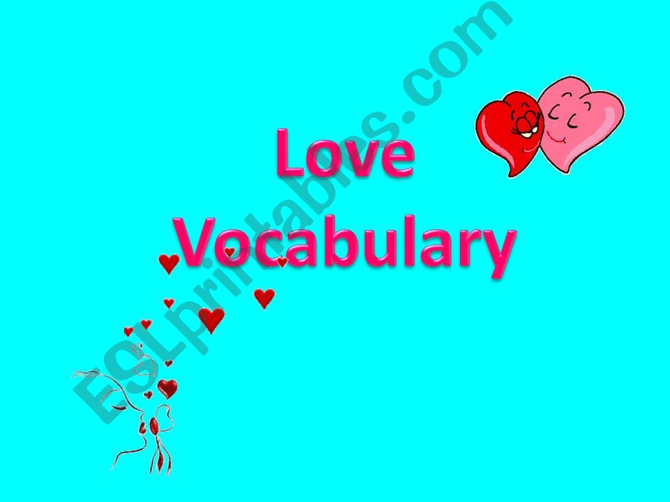 Vocabulary about Love powerpoint