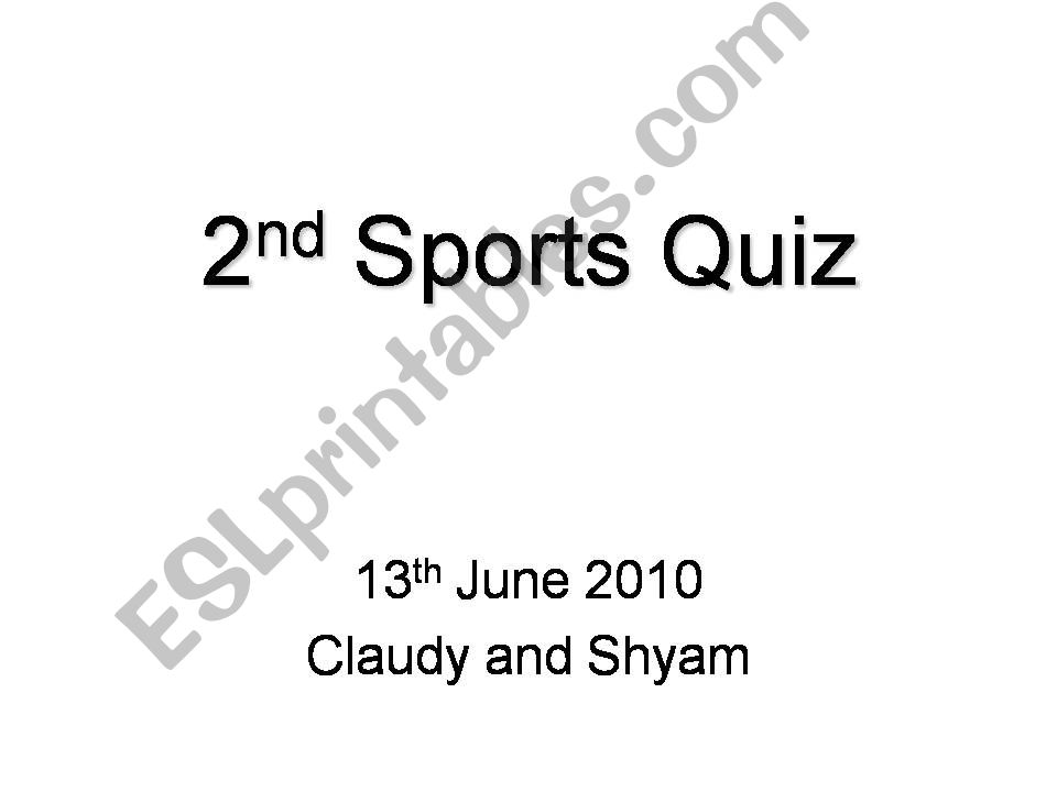 Sports Trivia Quiz powerpoint