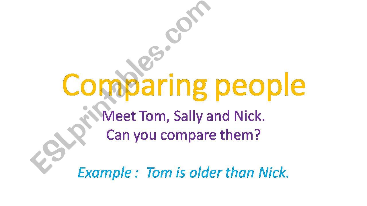 Comparing three people powerpoint