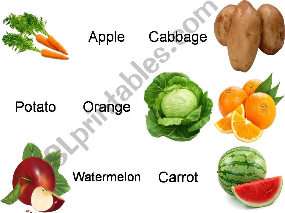 Foods Matching powerpoint