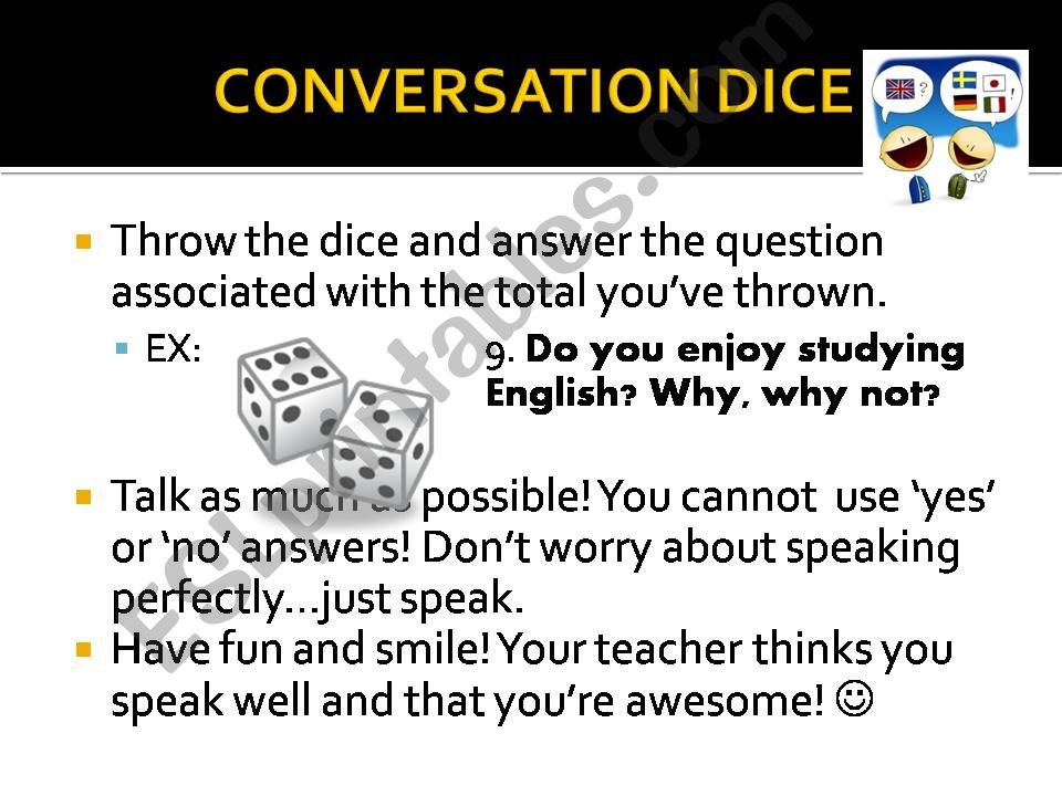 Intermediate Conversation Dice