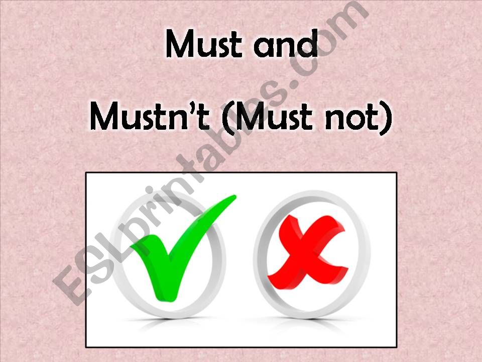 Must and Mustnt powerpoint