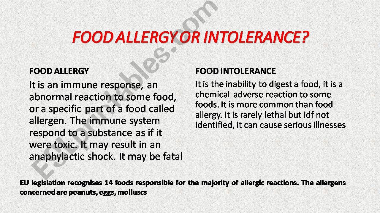 FOOD ALLERGIES AND INTOLERANCES