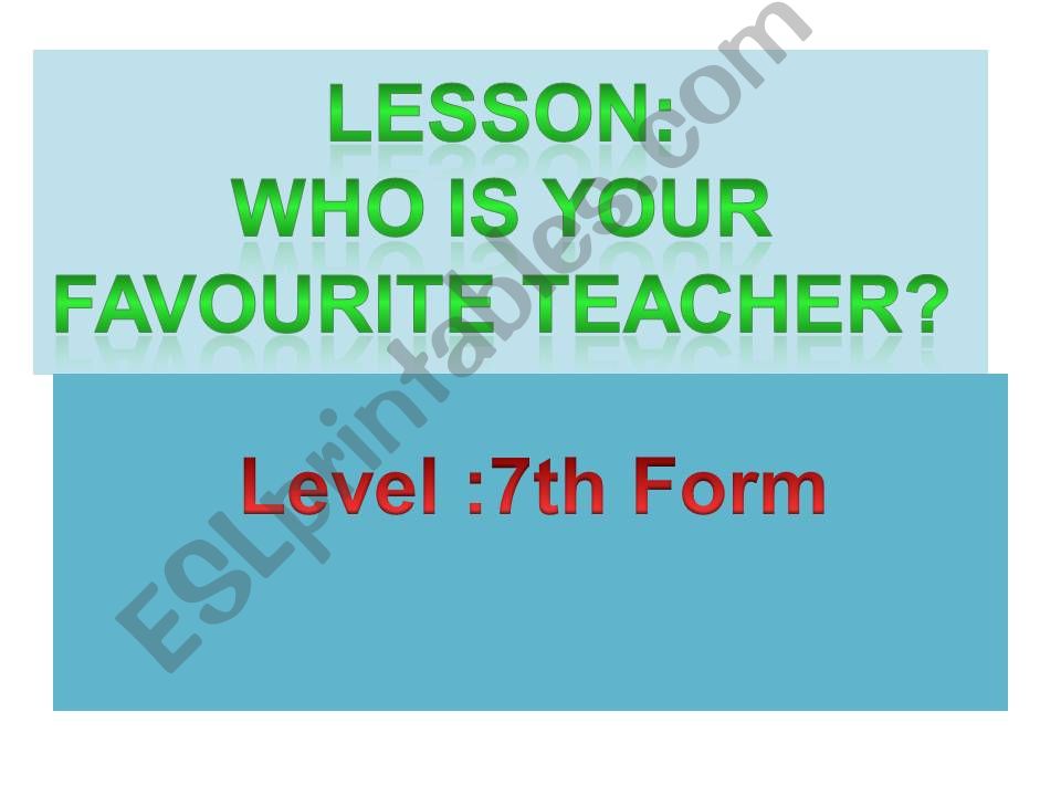 my favourite teacher powerpoint