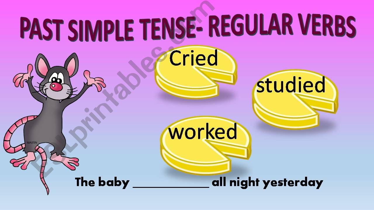 Past simple regular verbs powerpoint