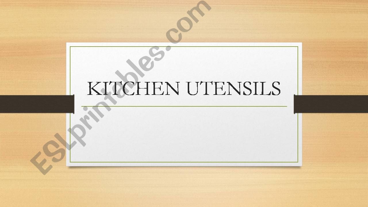 Kitchen utensils powerpoint