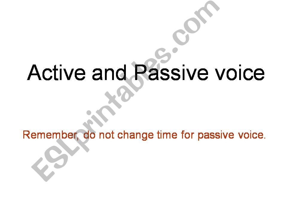 The complication of  Active and passive voice 
