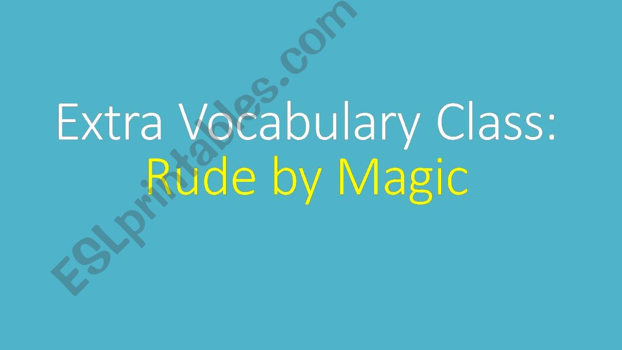 Song Rude by Magic in Powerpoint
