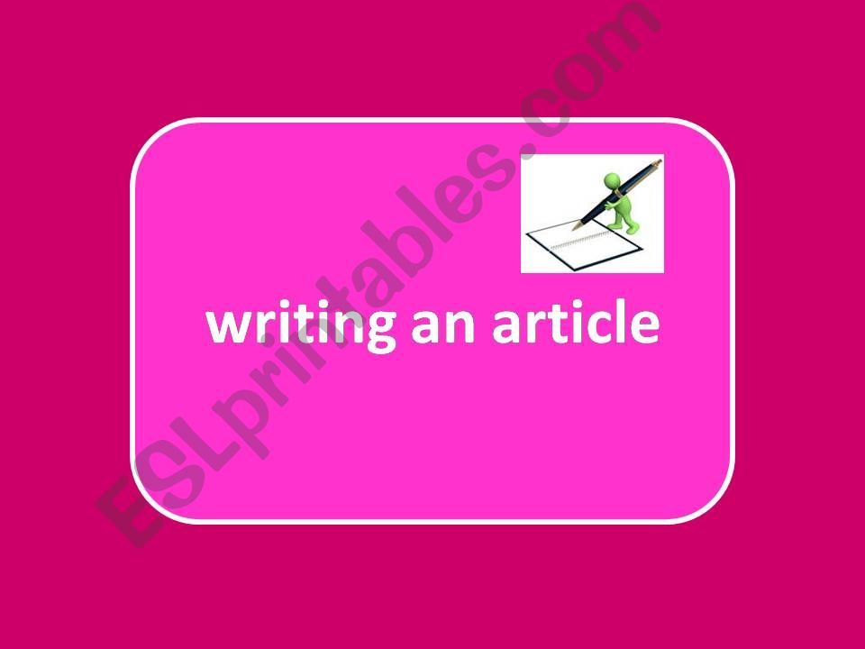 FCE writing an article powerpoint