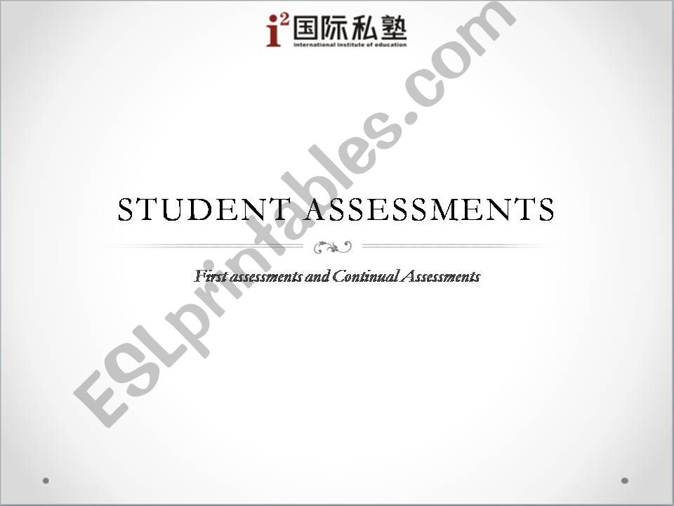 Student Level Assessment powerpoint
