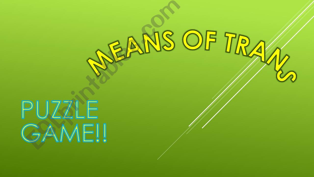 MEANS OF TRANSPORT powerpoint