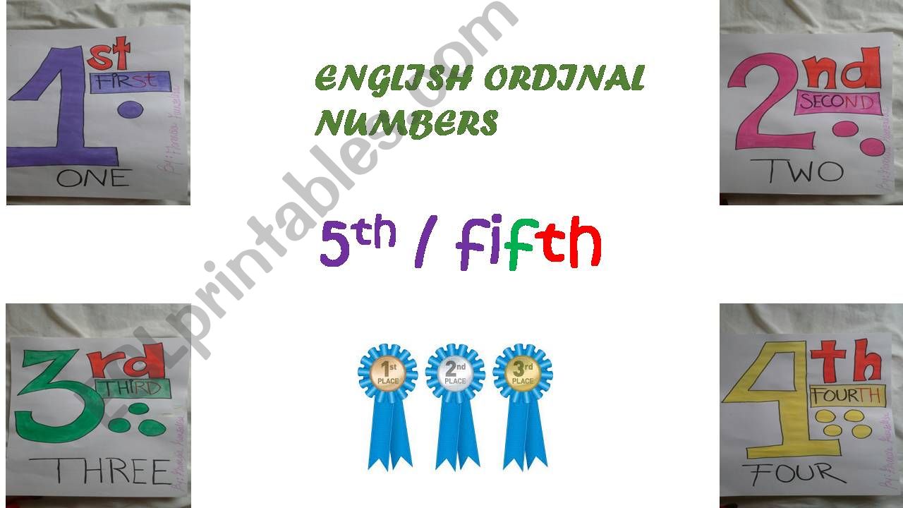 Ordinal numbers powerpoint