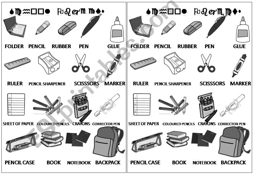 SCHOOL OBJECTS powerpoint