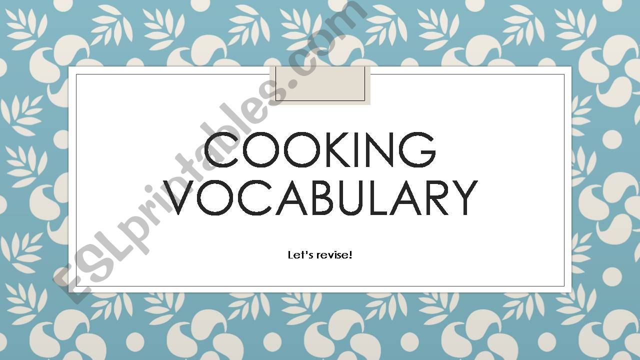 Cookin Vocabulary powerpoint