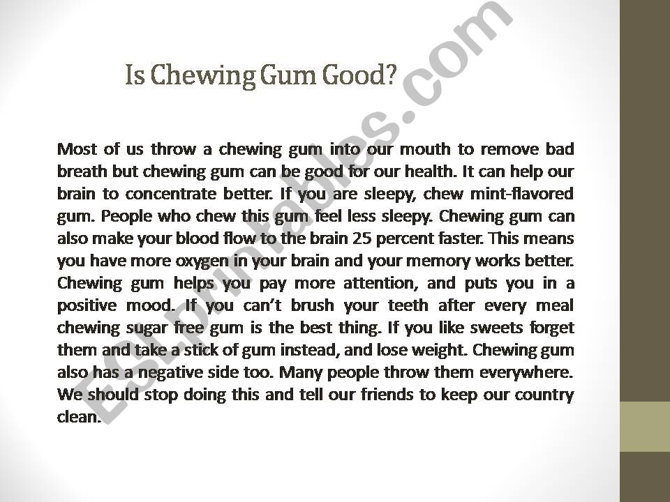 is chewing gum good? powerpoint
