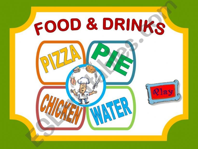 FOOD AND DRINKS GAME powerpoint