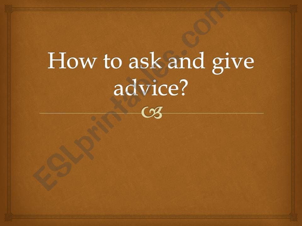 asking and giving advice powerpoint