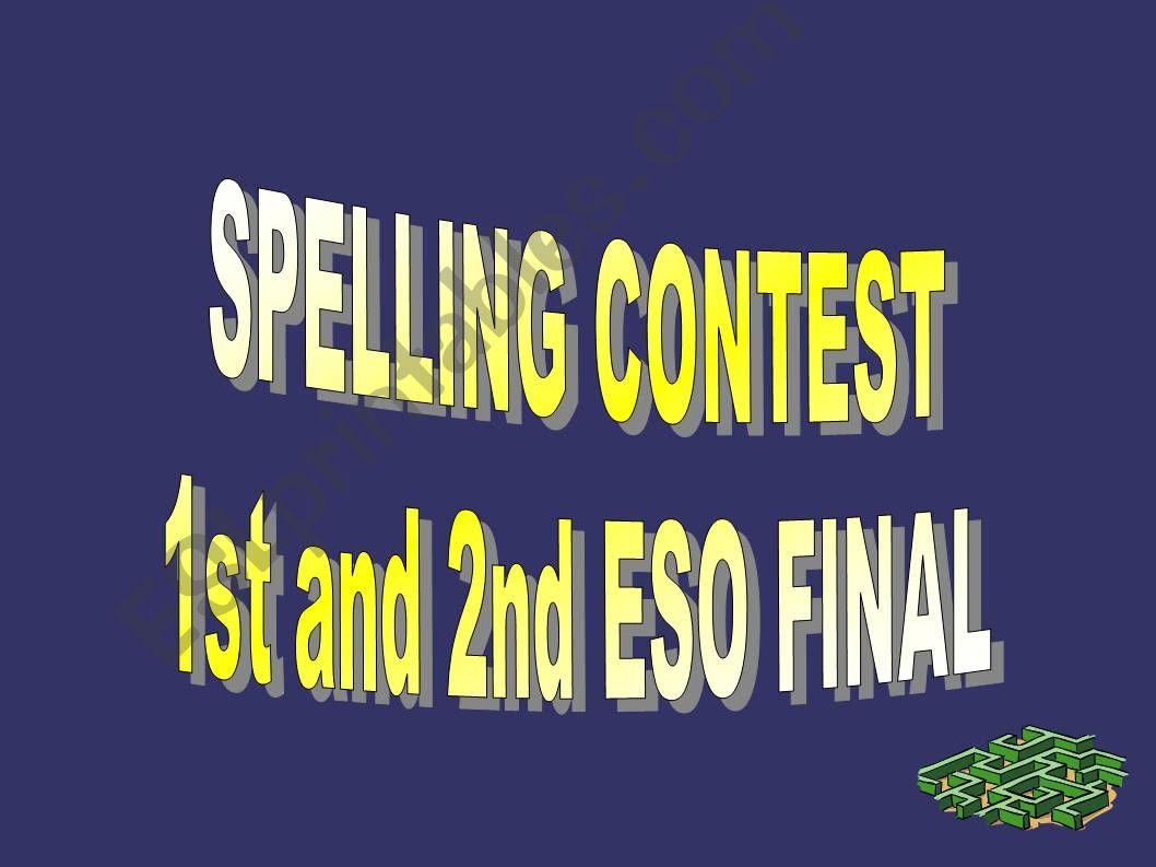 Spelling Contest WORDS powerpoint