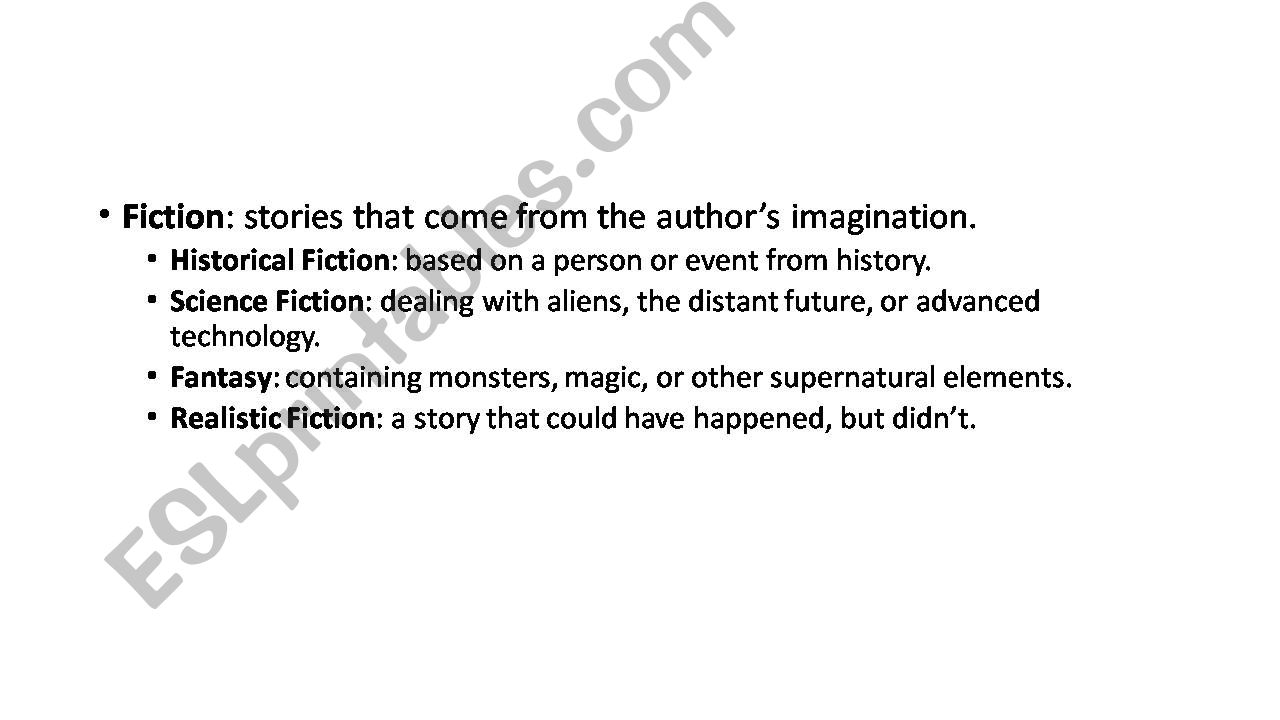 Identify the different genre powerpoint