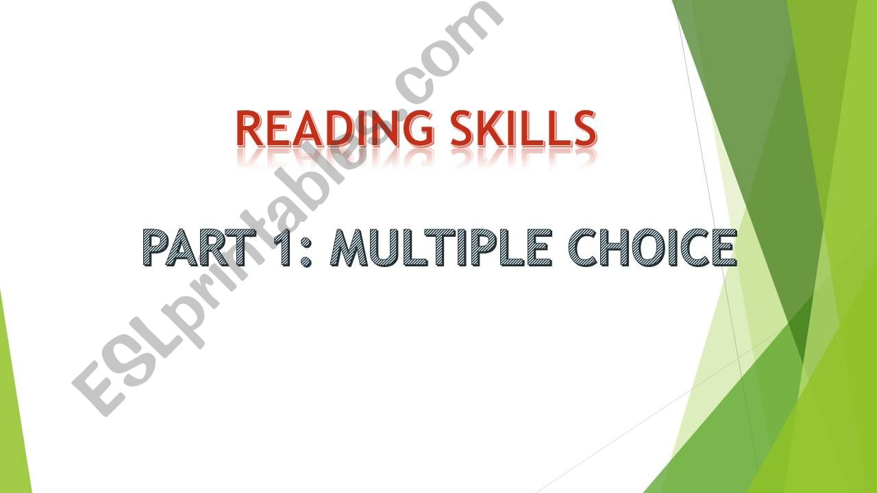 Reading skills PART 1 powerpoint