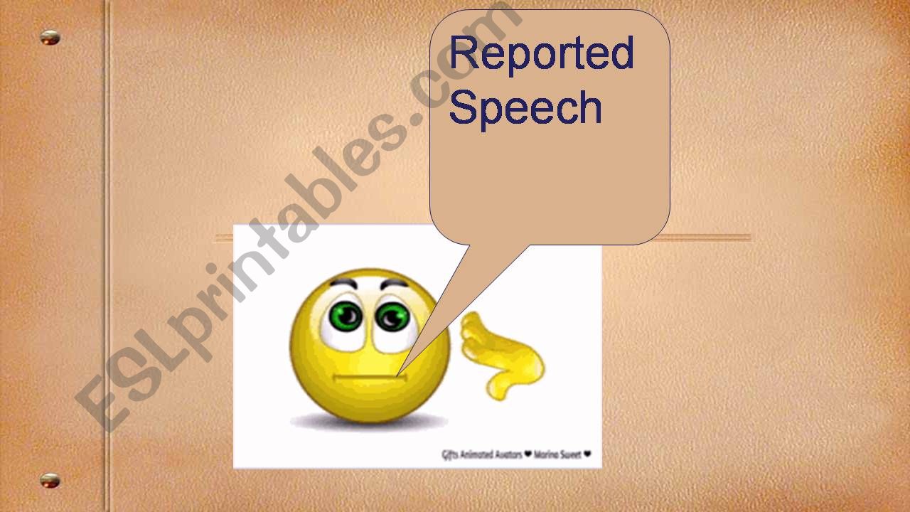 Reported speech part 1 powerpoint