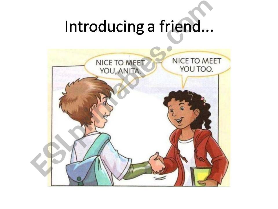 Introducing a friend, colleague formal/informal conversations