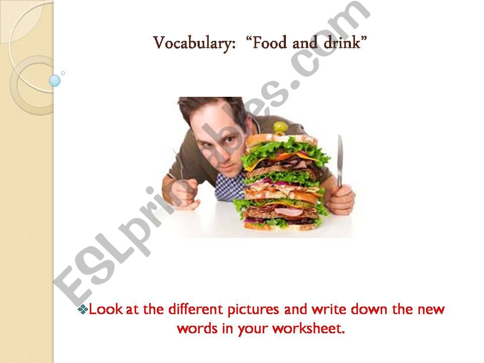 Food and drink vocabulary powerpoint