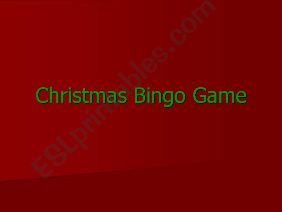 Bing game for Christmas powerpoint