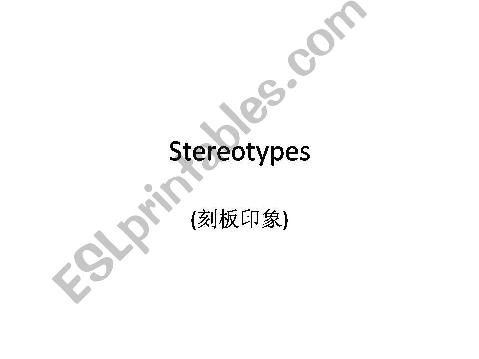 Stereotypes powerpoint