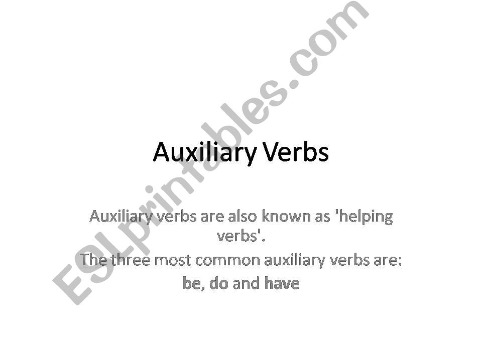 Auxiliary Verbs powerpoint