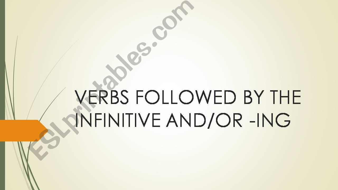 VERB + INFINITIVE/ING powerpoint