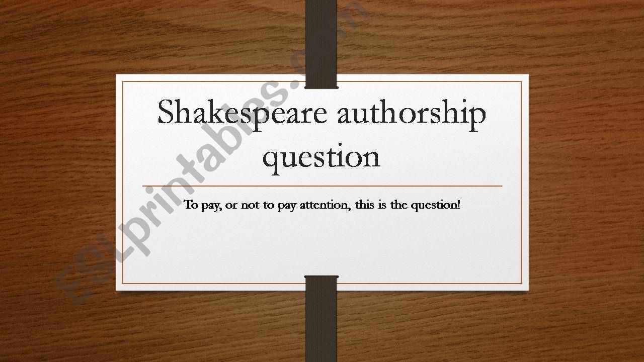 Shakespeare Mysteries  powerpoint