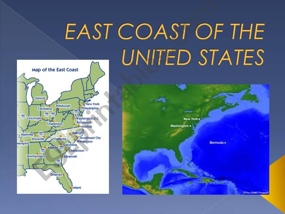 The East Coast of the USA powerpoint