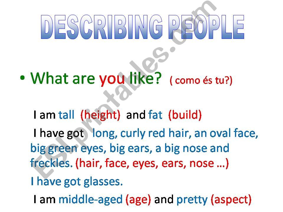 Describing people powerpoint