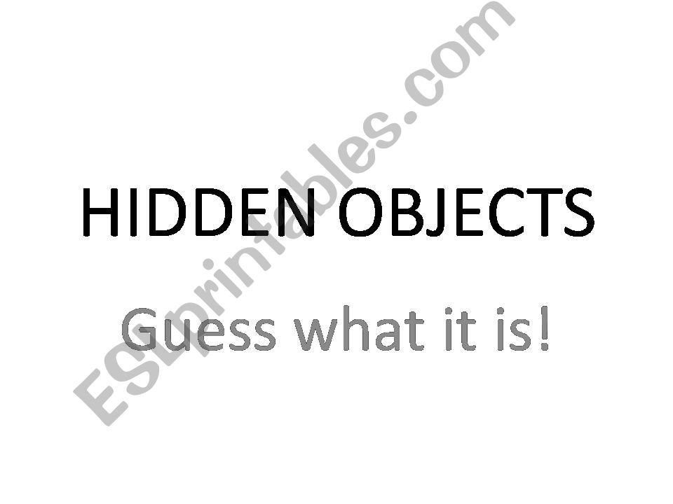 Hidden School Objects powerpoint