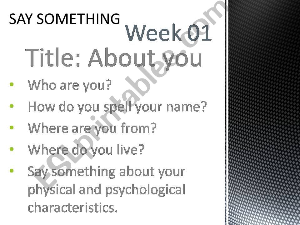 Say Something - 1-10 powerpoint