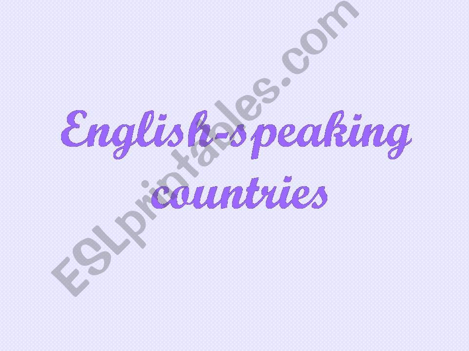 English-speaking countries quiz