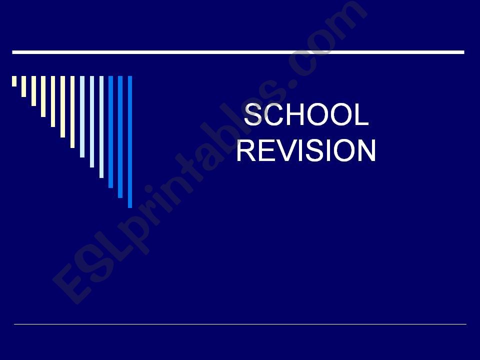 School vocabulary, who, which, where, possesive adjectives