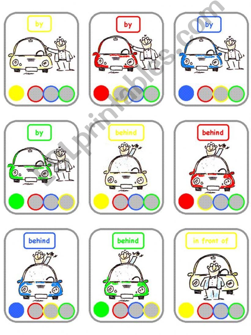 PREPOSITIONS - Go Fish Cards / Happy Family Cards