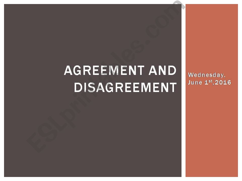 Agreement and disagreement powerpoint