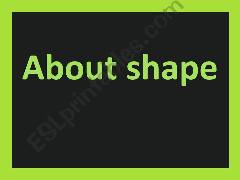 Learning about shapes powerpoint