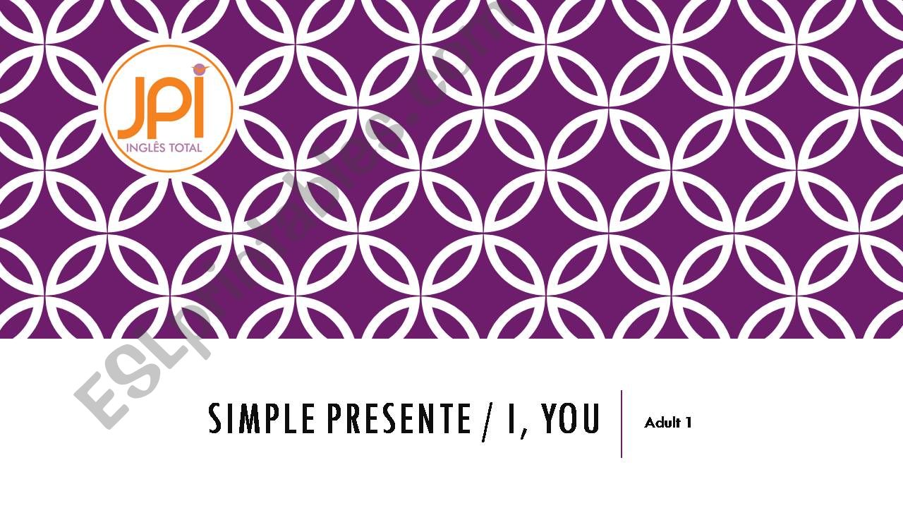 Simple Present for I and You powerpoint