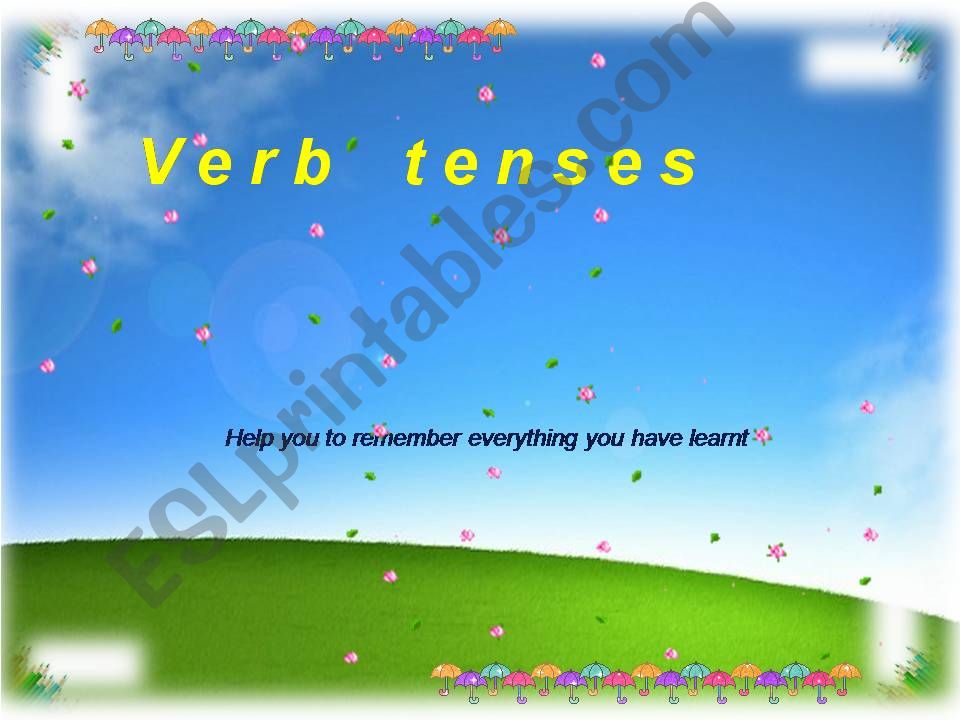 Verb tenses review exercise powerpoint