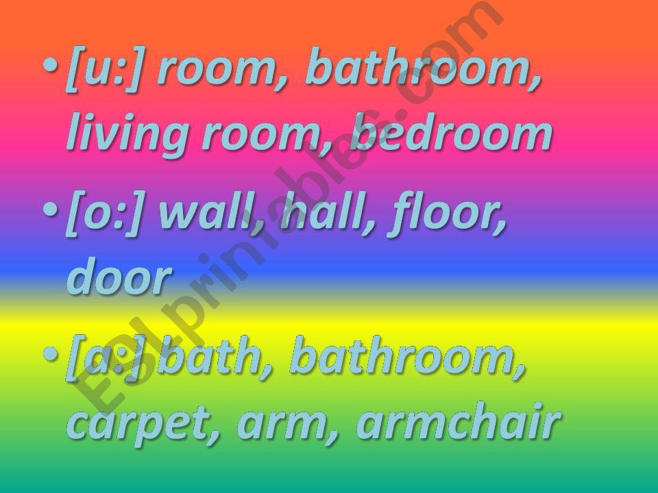 Rooms in a house or apartment powerpoint