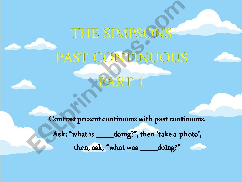 Simpsons GIF Past Continuous Tense game, Part 1/2