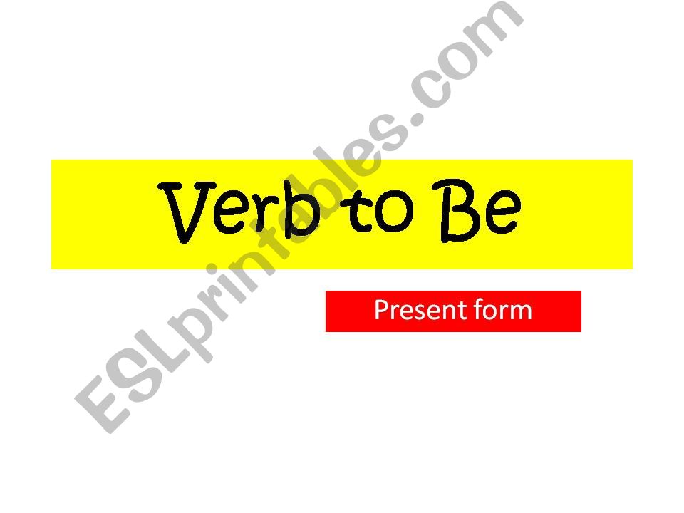 Verb to be - present powerpoint