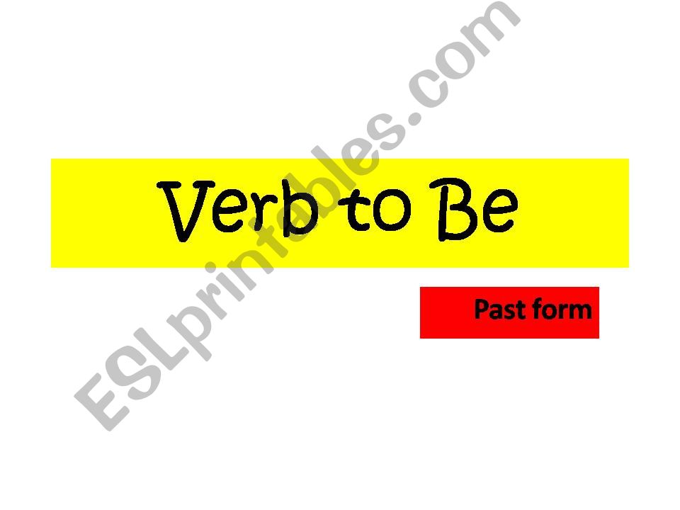 Verb to be - past powerpoint