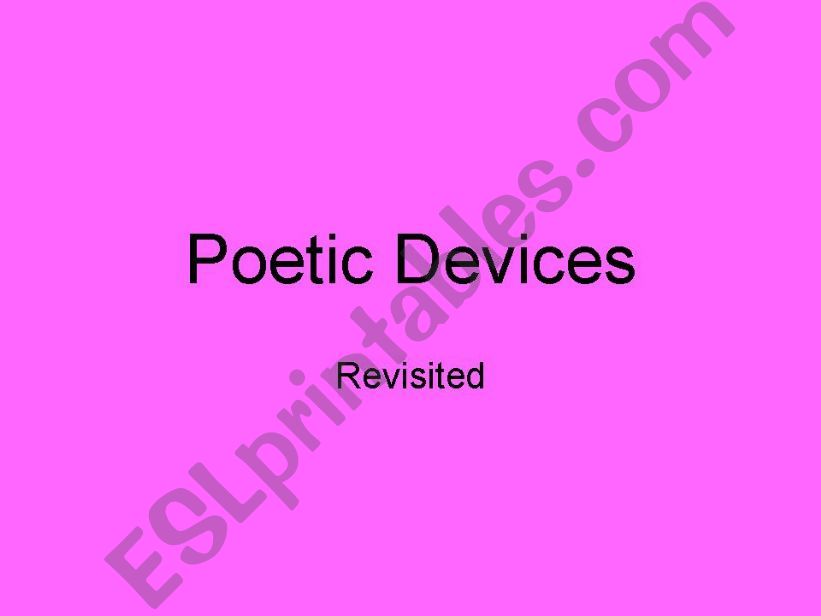 Poetic Devices powerpoint