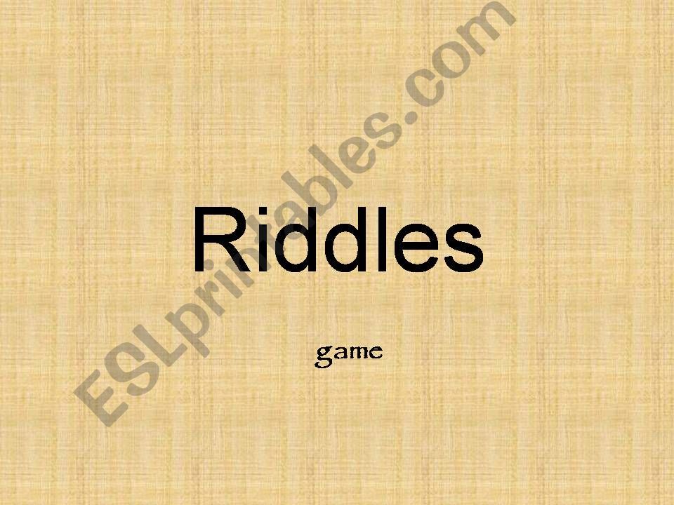 Riddles powerpoint