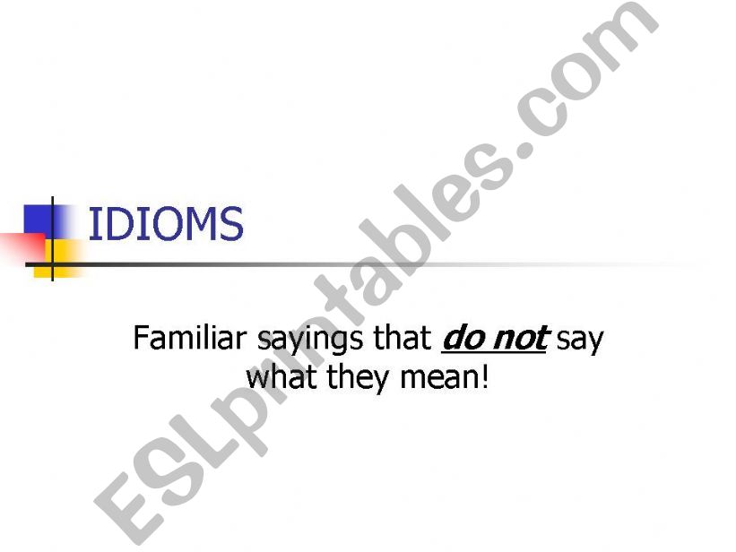 Idioms powerpoint